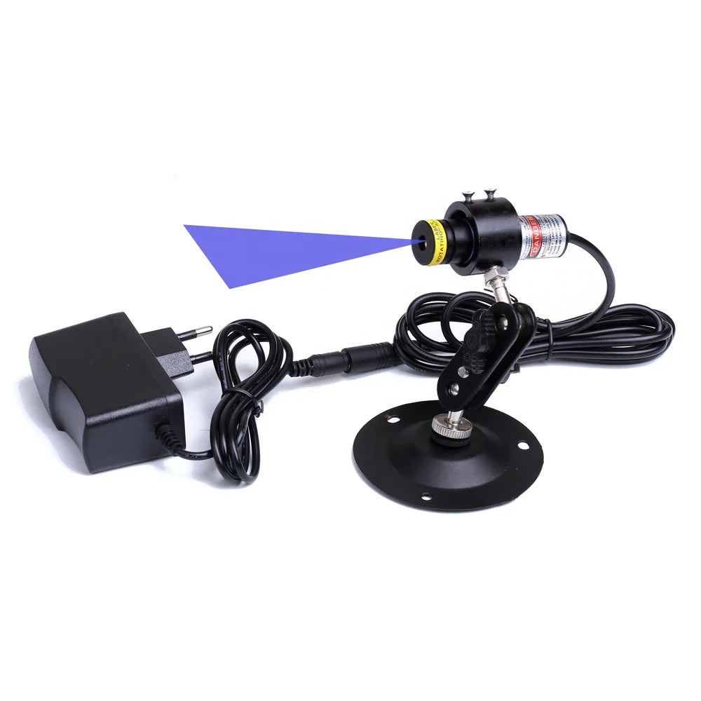 D18X65mm Focusable 450nm Glass Lens 10mW 30mW 50mW 80mW Blue Line Laser Module 5V DC (Laser Module+Adapter+Bracket)