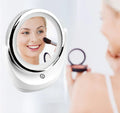 Customizable Small Pocket Round Cosmetic Mirror with LED Light Single-Sided Makeup Mirror