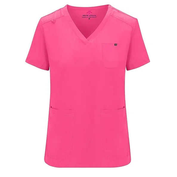 72% Recycled Polyester 23% Viscose 5% Spandex Nursing Fitted V Neck Top Pants Custom Logo Hospital Uniform