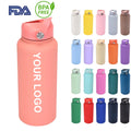Custom Logo Insulated Metal Water Bottle 22oz 32oz 40oz Vacuum Flask Hot Cold Waterbottle Stainless Steel Sports Water Bottle