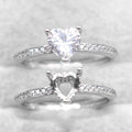 Sterling Silver 6*6/8*8mm Semi Mount Heart Shape Ring Empty Frame Blank Setting S925 Base Without Center Stone for DIY Inlay