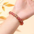 JD GEMS Wholesale High Quality Purple Cinnabar Strawberry Quartz Agate Round Beads Bracelet for Daily Wear