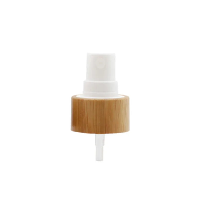 Cosmetic Bottle Plastic Emulsion Pump Bamboo Wood Perfume Spray Cap 18 20 24 28mm Bamboo Cosmetic Spray Pump White Head