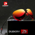 DUBERY Rimless Pilot Polarized Sunglasses Men Brand Designer Super Light Sun Glasses Outdoor Travel Male UV400 Lens Goggles D132