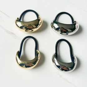 6*3.5*2.5cm Simple Rubber Band Head Rope Metal Hair Ties Hair Accessories Metal Geometric Shape Tied Horsetail Hair Rope for Wom
