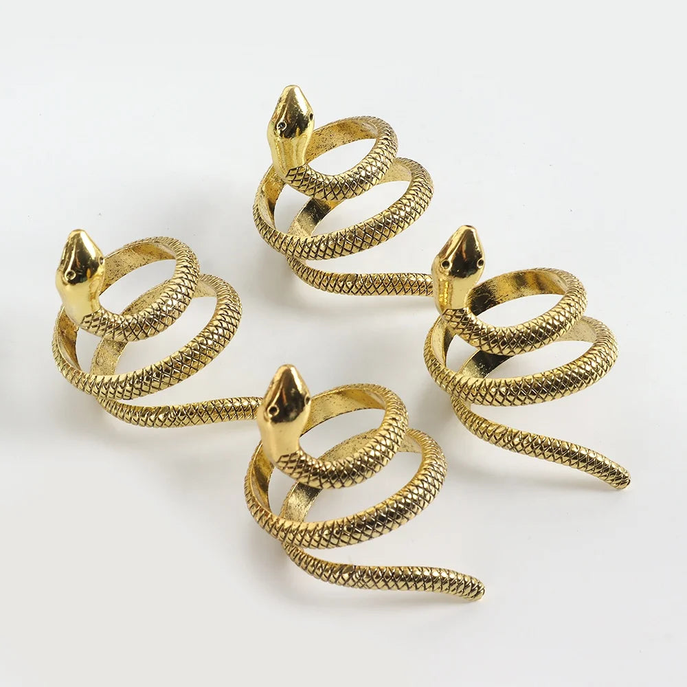 Snake Napkin Ring Metal Napkin Band Classic Serviette Buckles for Daily Gathering Banquet Party Home and Kitchen Table Decor