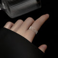 New Cute Design 925 Sterling Silver Elegant Hollow Geometric S925 Finger Ring Jewelry for Women J5162