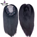Qingdao Factory Hot Sale Soft Color 1B Malaysian Raw Human Hair Fake Scalp Silk Top Women's Topper Clip Hair Pieces