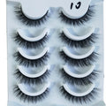 Private Label 5pairs 3D Faux Mink Thick Natural Soft Black Cotton Stalk False Strip Eyelashes