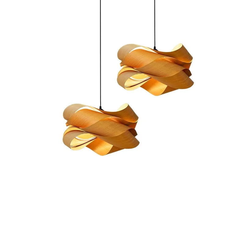 Modern Simple Creative Wood Leather Chandelier for Living Room Southeast Asia Restaurant Inn Aisle Bar Cafe Decorative Lamps
