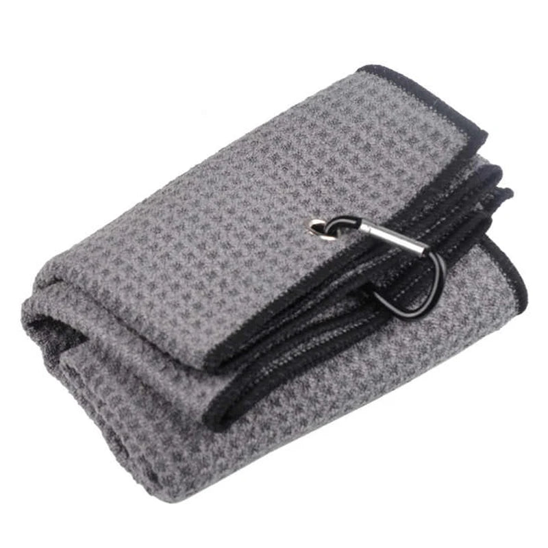 Custom Logo Waffle Microfiber Gym Towel with Hook Deep Waffle Weave Golf Towel with Solid Striped Pattern Microfibre Towel Brush