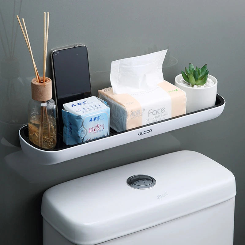 Multifunction Plastic Storage Rack Living Room Toilet Wall Towel Rack Stainless Steel Standing Type