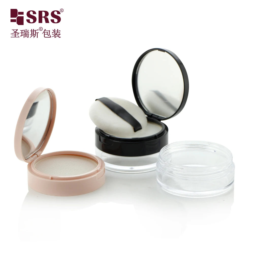Factory Supply Manufacturer Empty Cosmetic Containers Plastic Loose Powder With Puff