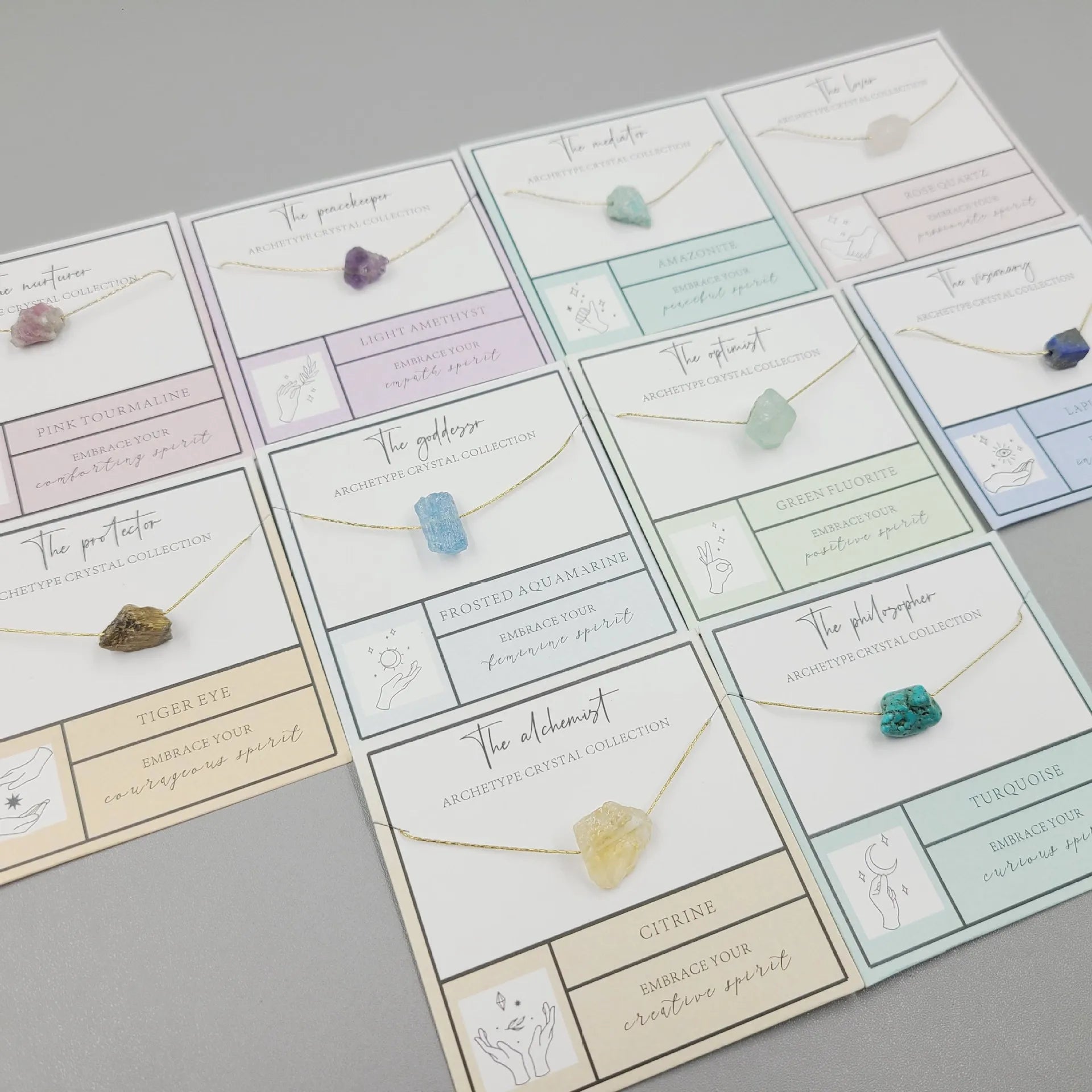 Boho Healing Crystal Jewelry Stainless Steel Necklace Irregular Gemstone Natural Raw Stone Necklace for Women With Card