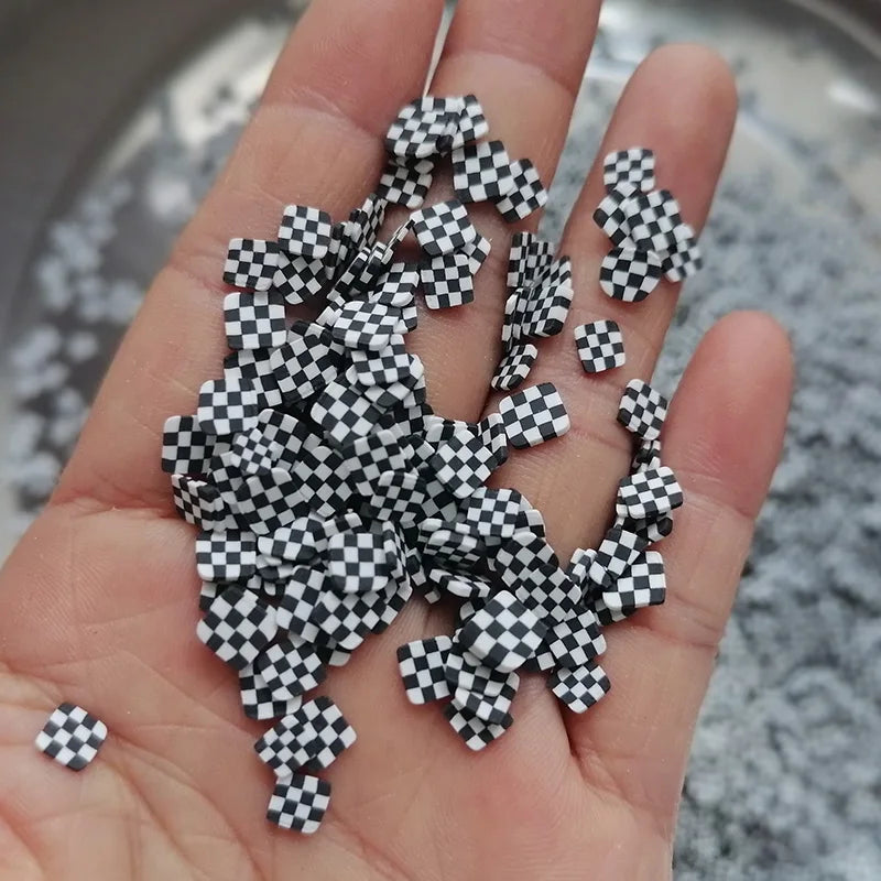 1KG Wholesale Slime Supplies Filler Candy Polymer Sprinkles Black White Lump Cube Sugar Sweet Food Polymer Clay  Sprinkles