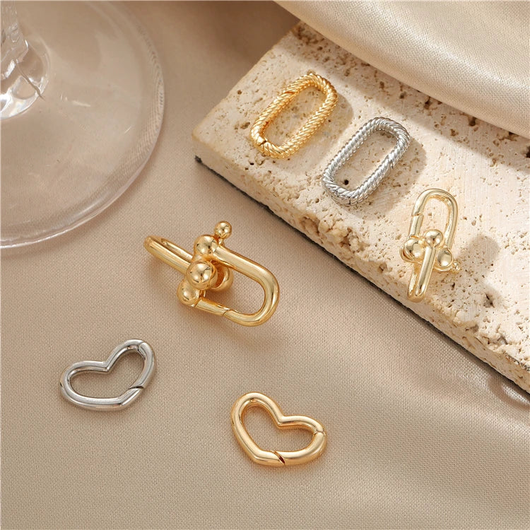 Diy Jewelry Findings Gold Plated Brass Necklace Jewelry Spring Clasp for Jewelry Making Accessories