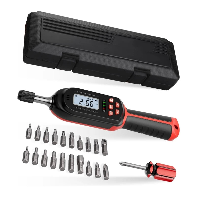 22PCS Digital Torque Screwdriver 0.3-6 Nm with Buzzer and LED Indicator Notification for Bike Repairing Tools Maintenance