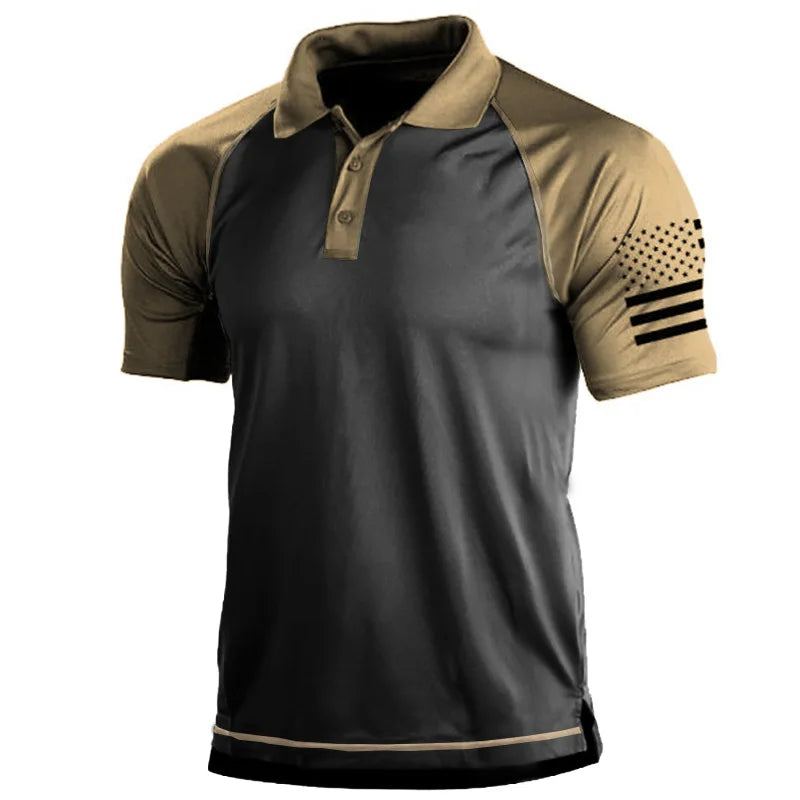Wholesale Men's Short Sleeve Turn-down Collar Shirt Casual Hiking Sports Workout Polo T-shirt
