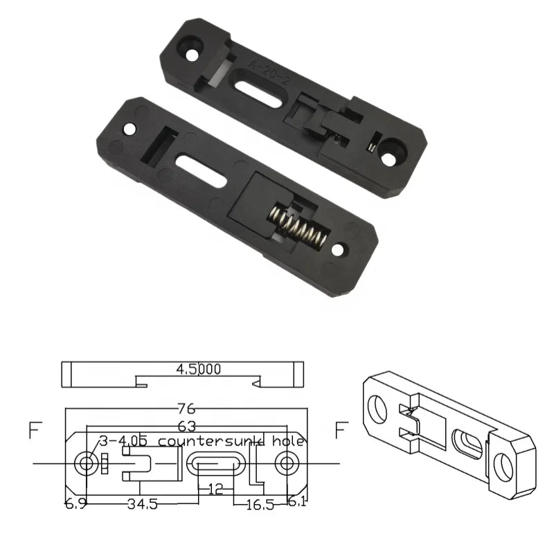 Miniature 76x20x8mm DIN Guide Rail Bracket for Relays Grey Distribution Box Low Contact Load Protective Seal Easy Installation