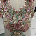 3D Flower Embroidered Lace Collar Trim Fabric Neckline Sewing Costume Applique Decor Patch DIY