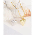 Fashion 925 Sterling Silver Rope Chain Polished Puffed Heart Pendant Necklace for Women Wholesale