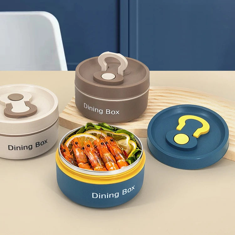 Hot Selling 304 Stainless Steel Round Insulated Stackable Thermo Food Container Bento Lunch Box for Kids
