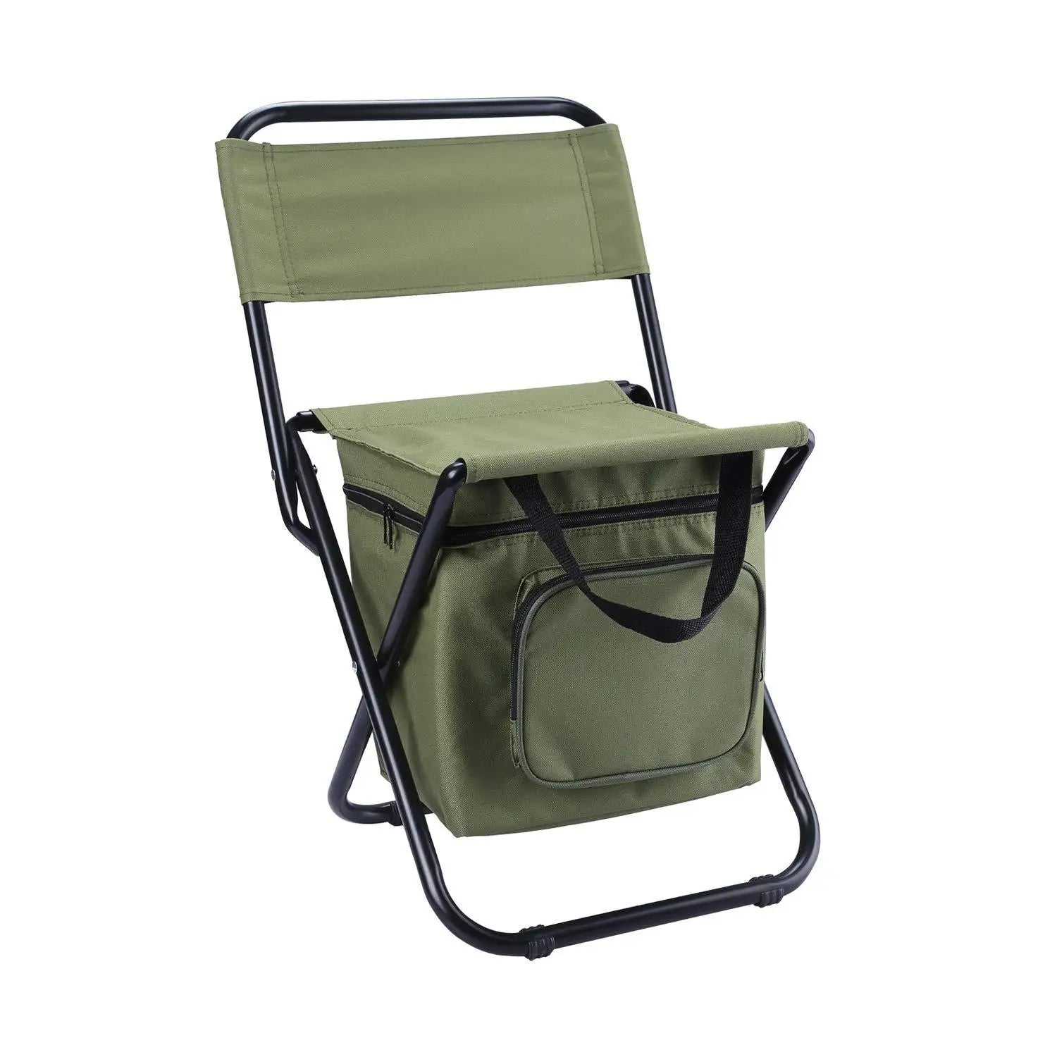 3-in-1 Durable Metal Foldable Beach Chair with Oxford Insulation Backrest Portable Storage Bag Outdoor Camping Modern Design