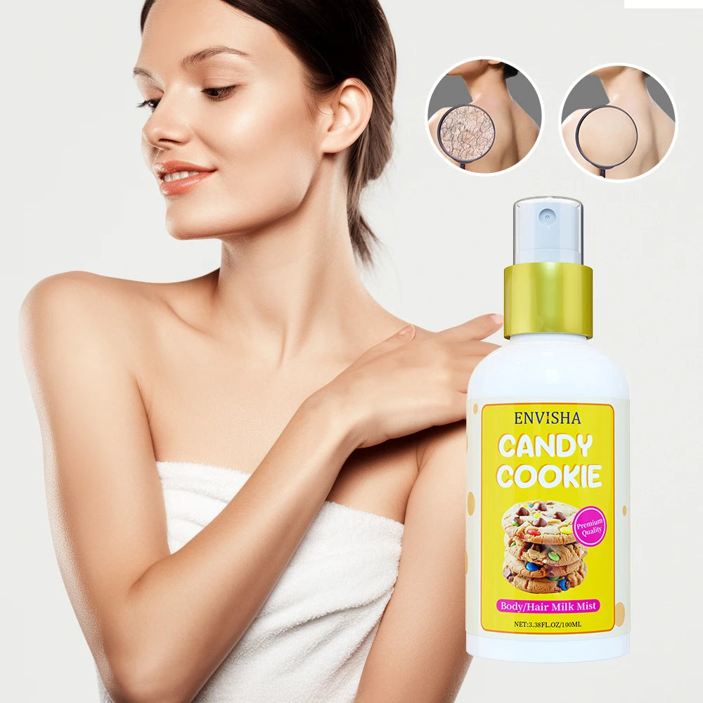ENVISHA Body Care Spray Natural Nourishing Lightening Strawberry Cake Portable Body/Hair Milk Mist Spray