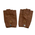 Sample Support Men's Brown Deerskin Leather Fingerless Gloves for Driving Motorcycling Unlined Outdoor Sports Touch Screens