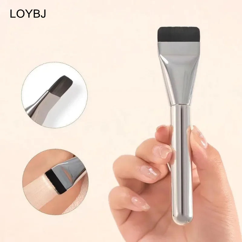 Wake Super Thin Synthetic Hair Metal Wide Flat Face Mask Foundation Concealer Brush Liquid Foundation Cream Cosmetic Makeup