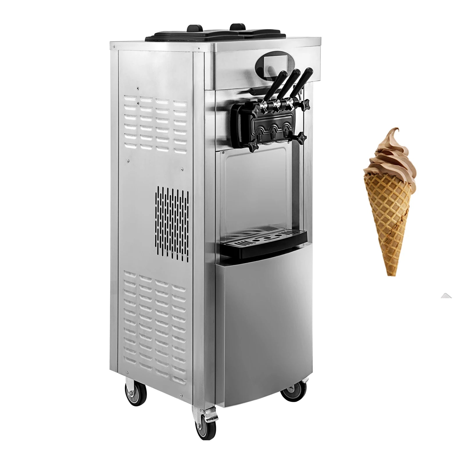 vevor Vertical Soft Ice Cream Machine with GMCC double compressors and LCD Touch Screen Commercial  Ice Cream Maker With 2+1 Flavors