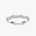 Ailmay Fashion 925 Sterling Silver Simple Crown Finger Ring Elegant Clear Zircon Rings for Women Girls Party Accessories Jewelry