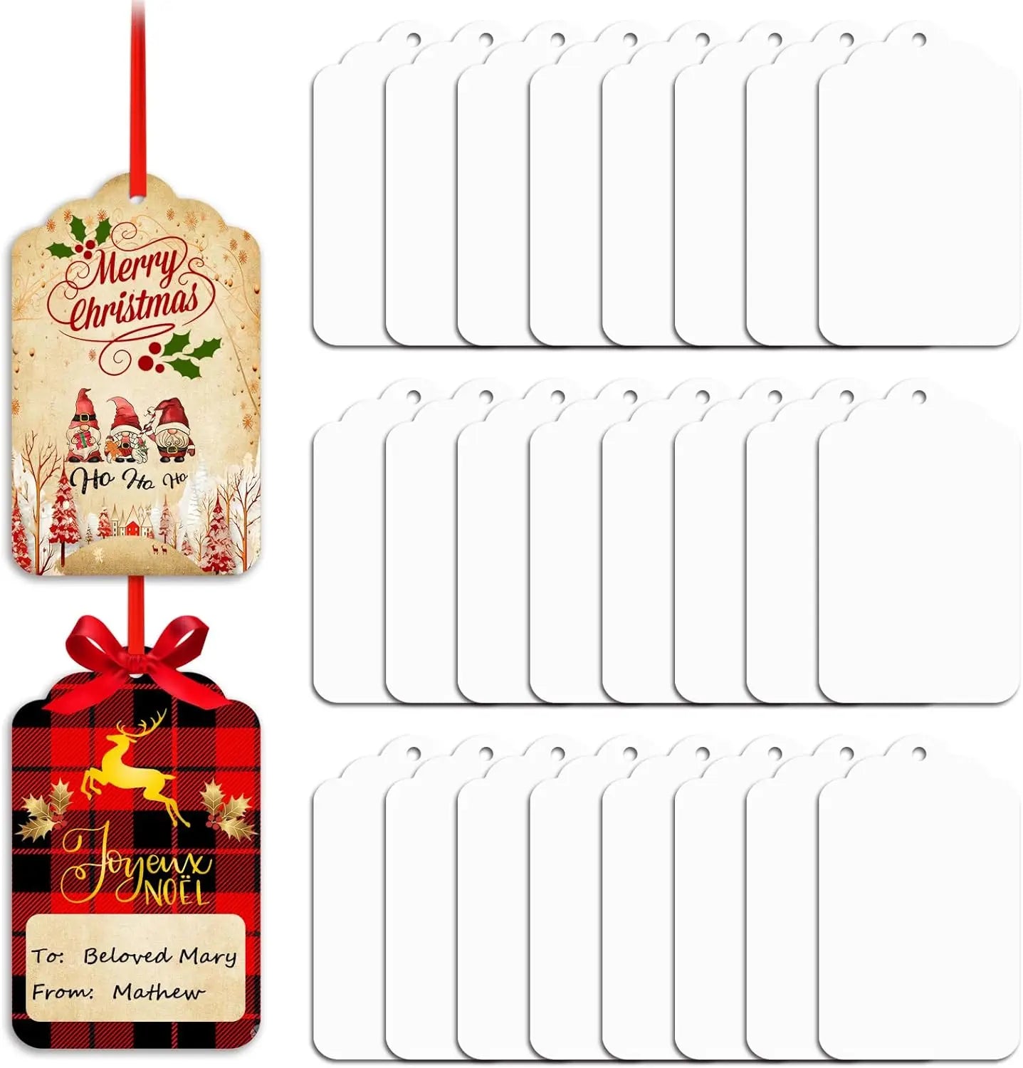 3inch Sublimation Hanging Ornament Blanks MDF Double Side Christmas Name Tag Gift Tag