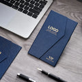 Luxury Personalized Blue Texture Gift Cardboard Paper Box with Embossed Gold Logo for Business Credit Club Cards