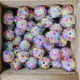 Factory Wholesale Resin Rhinestone Round Ball Beads AB Colors for Jewelry Making