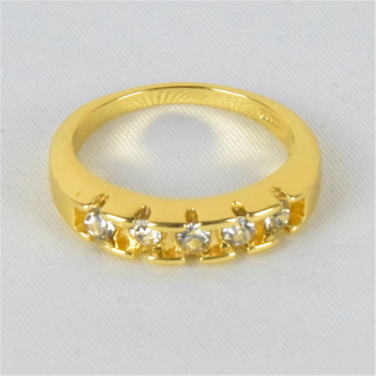 Fashion Wedding Ring Band Baguette Cut Diamond Stackable Simulation 14k Yellow Gold Ring Band