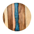 Customized Color Eco-Friendly Multipurpose Round Acacia Wood Resin Chopping & Cheese Board Kitchenware
