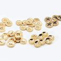 Yiwu Wintop Custom logo Hand Sewing Small Size 4 Hole 2 Hole Round Gold Zinc Alloy Metal Shirt Buttons for Sale