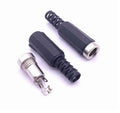 5.5x2.1mm DC Power Male Plugs Connector DC Power Socket Female Jack Screw Nut Adapter 5.5*2.1mm Connector