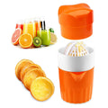 Hand Juicer Citrus Orange Squeezer Manual Lid Rotation Press with Strainer and Container