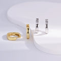 Wholesale Earrings Jewelry Gold Rhodium Plated Square Plain Huggie 925 Sterling Silver Fine Jewelry Earrings