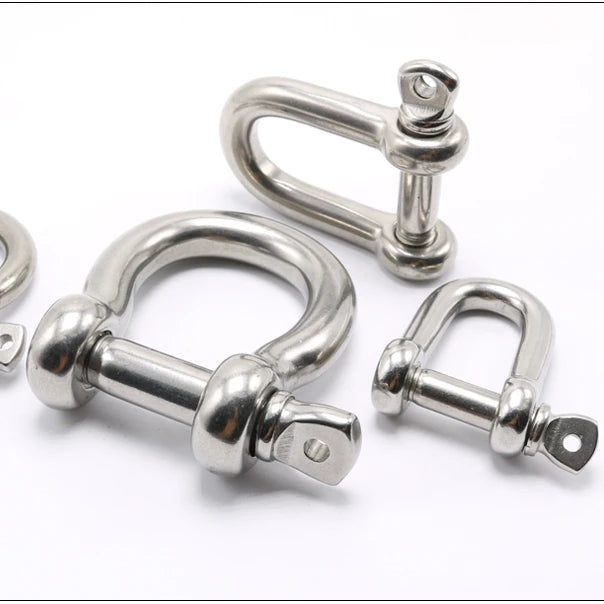 304 Stainless Steel Bow Ring Shackles 12 mm Screw Pin Anchor Shackle for Traction Steel Wire