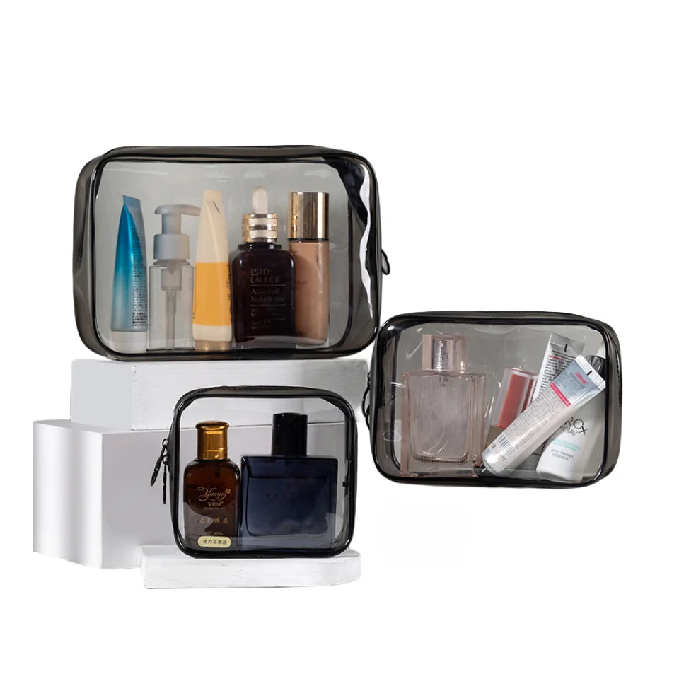 Wholesale Eco-Friendly High Transparent Lazy Drawstring Makeup Brush Travel Case Lash Pouch