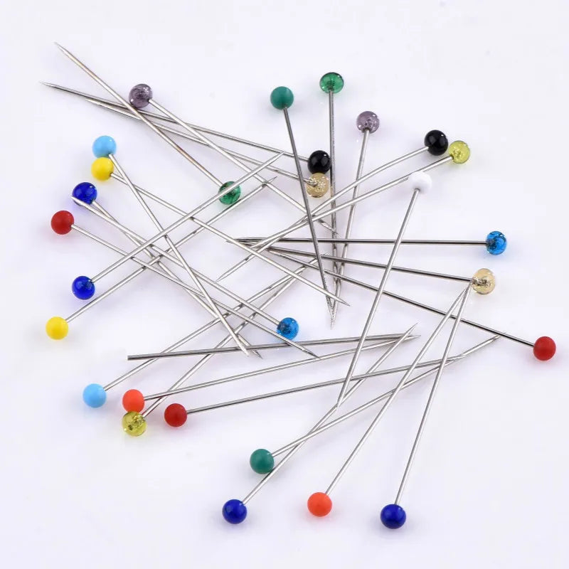 Assorted Color Glass Ball Head Sewing Pins for Needle Work-for Sewing and Knitting
