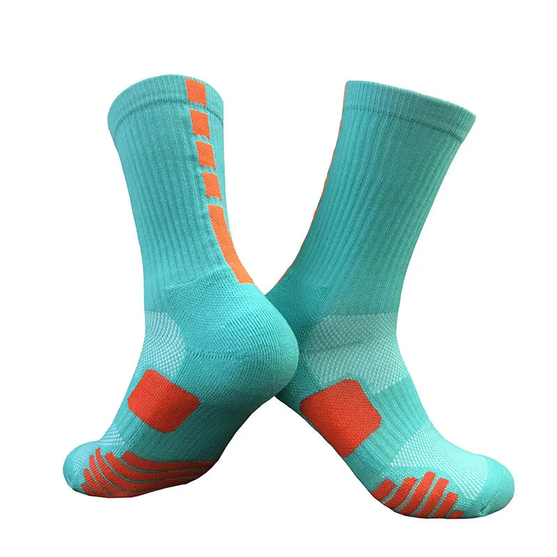 Summer Fashion Gym Trainer Cotton Crew Basketball Cycling Sports Men Socks Knitted Anti-Slip Breathable