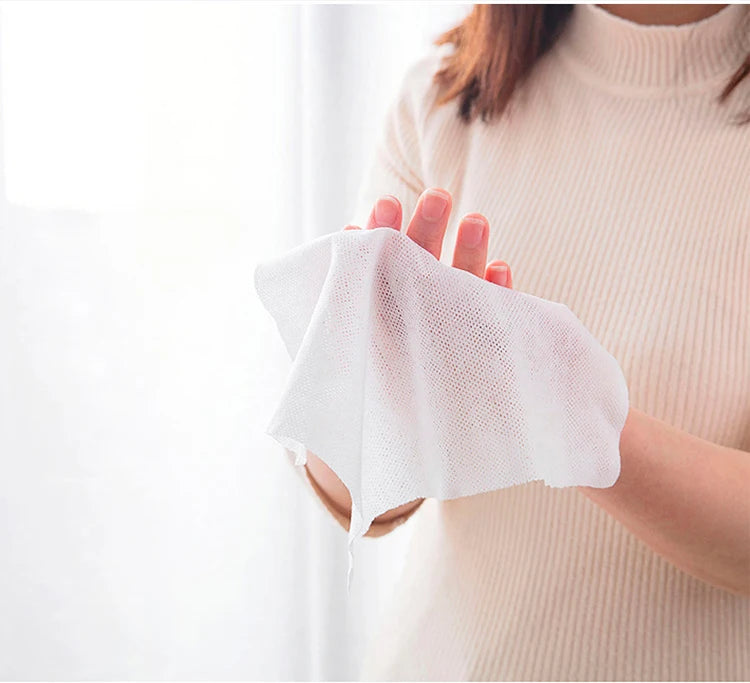 Custom Compressed Hand Towel Tray Soft Water Uptake Biodegradable Cotton Non-woven Travel Toalla Humeda Comprimida