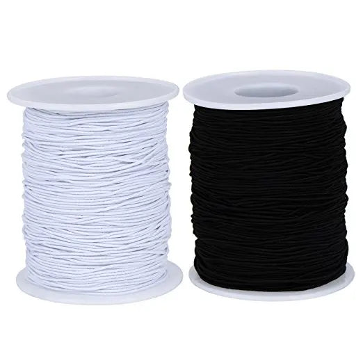 Wholesale Black 0.8mm 1mm 1.5mm Braided Waterproof High Tenacity Elastic String Jewelry Rope Polyester Cord for Bags Shoes