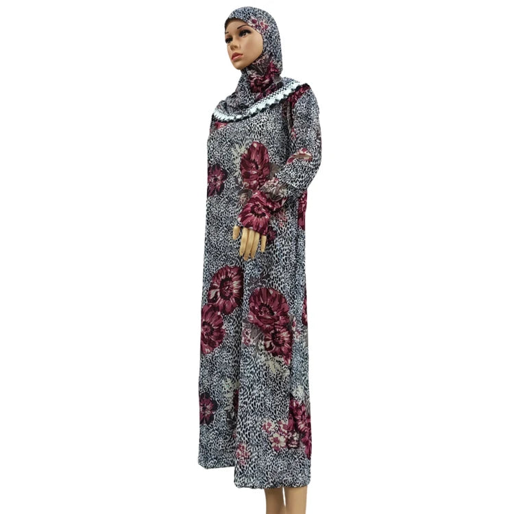 Muslim Classic Popular Traditional Lace Robe New Flower One Piece Hijab Dress Abaya Dubai Arab Turkey Full Cover Long Dress