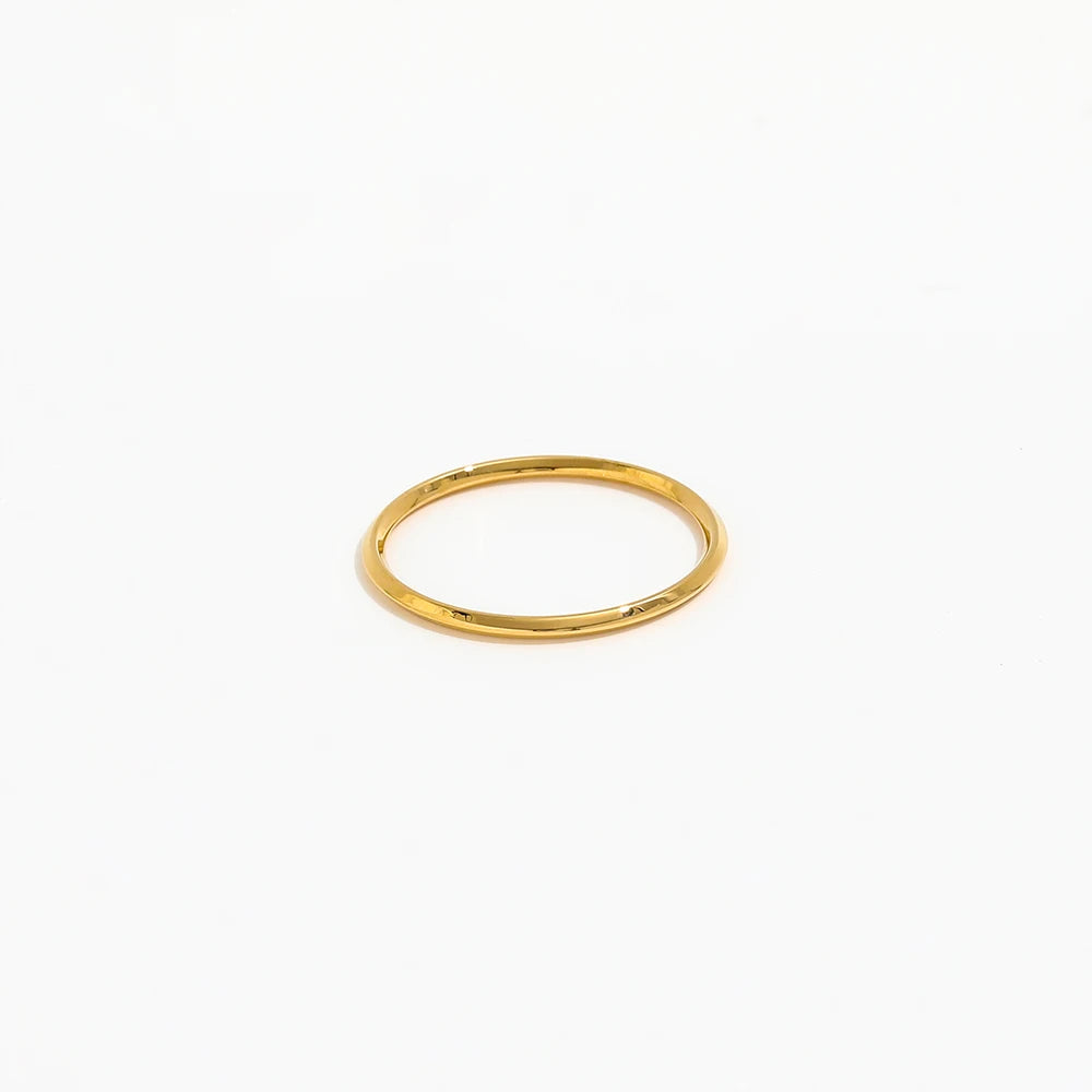 Fenny 18K Gold Plated Minimalism Smooth Surface Ring Versatile for Couples Stainless Steel Wholesale Jewelry