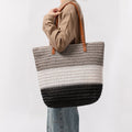 Factory Custom Fashionable Portable Handbag Large Capacity Straw Bag for All Occasion Oversized Women's Shoulder Straw Tote Bag